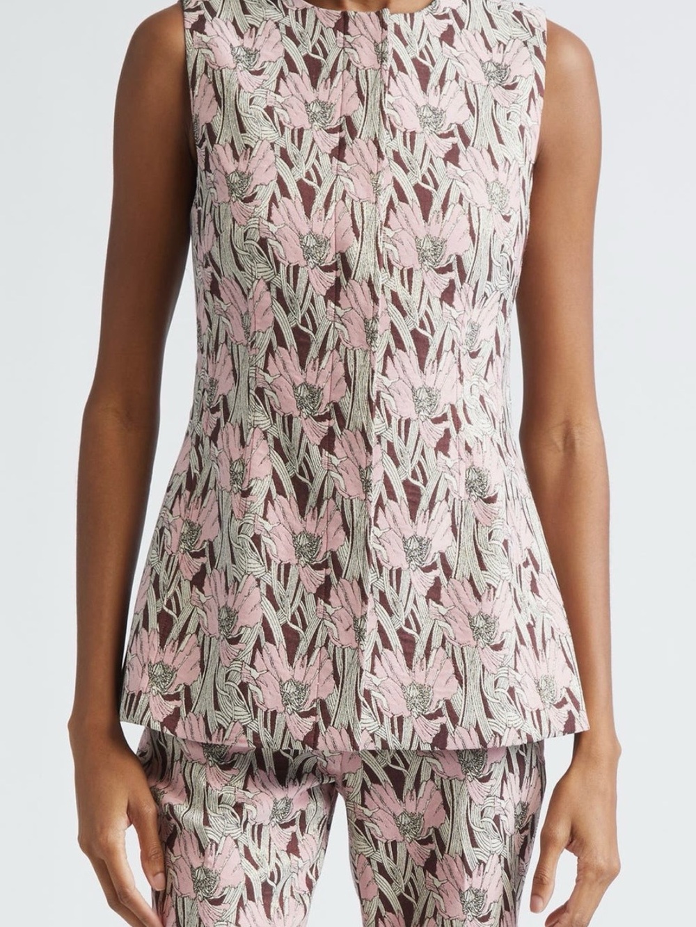 Veronica Beard Jessup floral metallic vest Size - 0